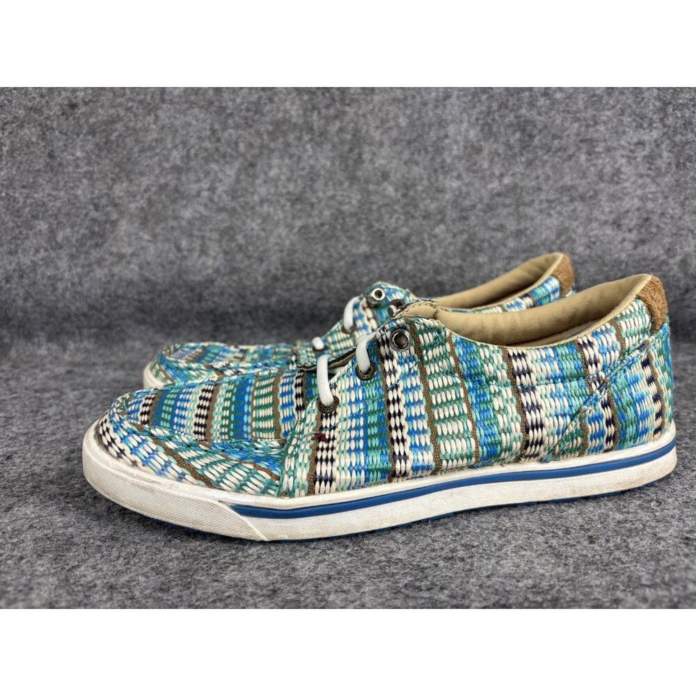 Twisted X‎ Shoes Womens Size 7.5 Blue Green WCA0027 Casual Woven Serape